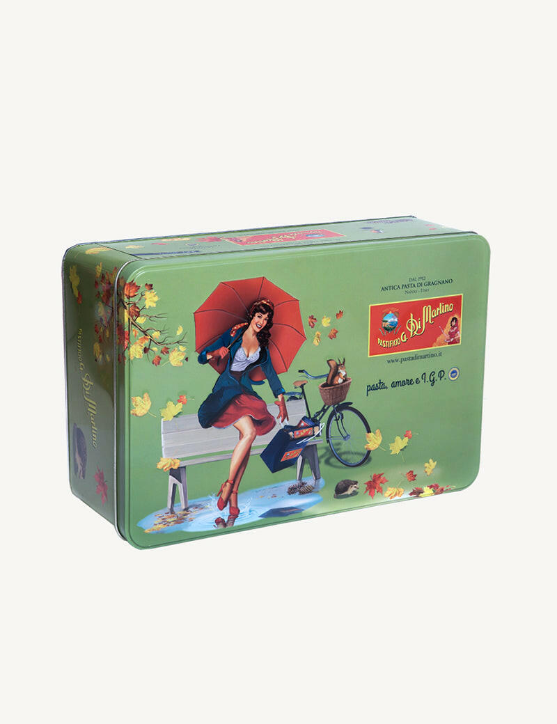 Autumn Tin Box With Pin Up Pastificio Di Martino